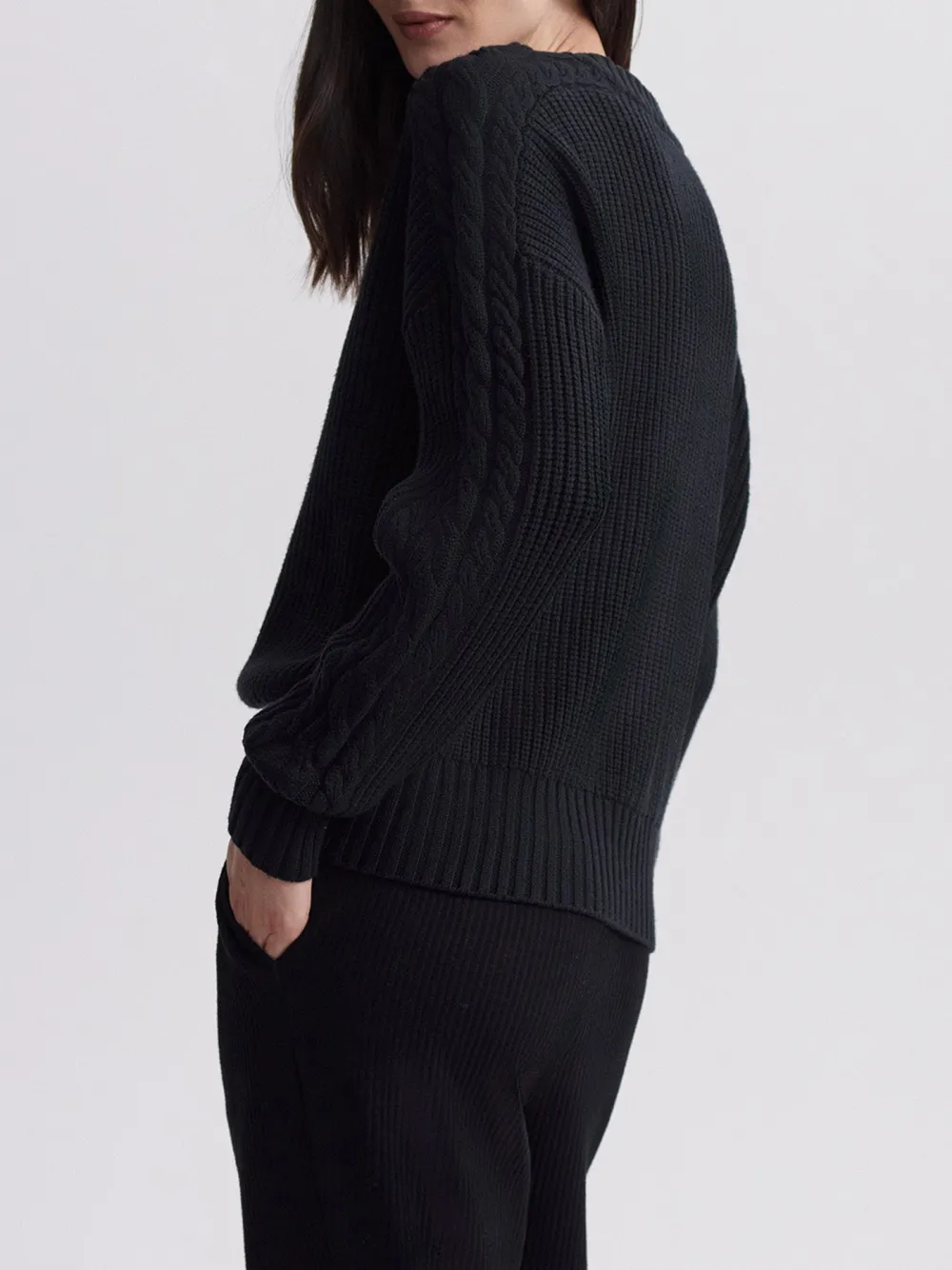 Button Crew Neck Sweater
