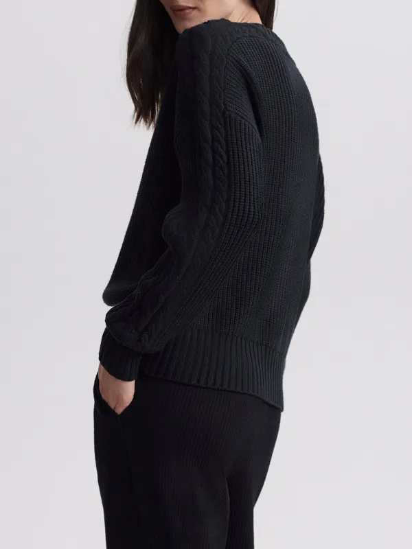 Button Crew Neck Sweater