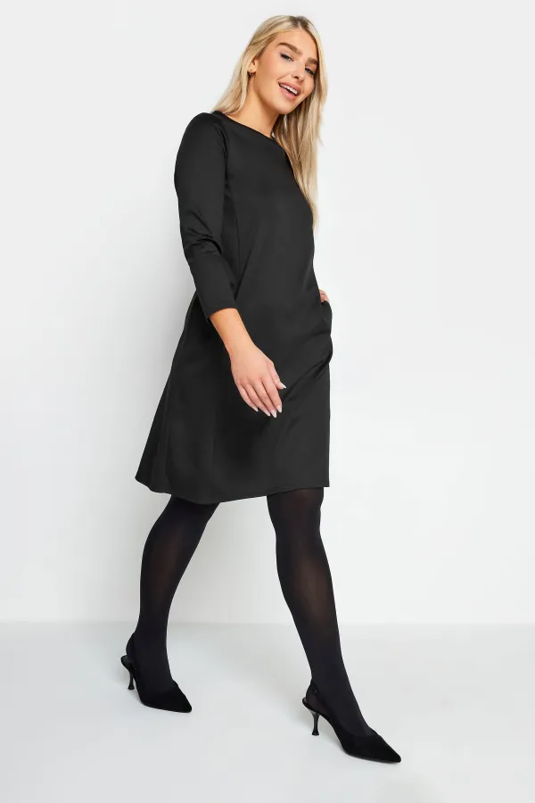 M&Co Black Ponte Swing Dress