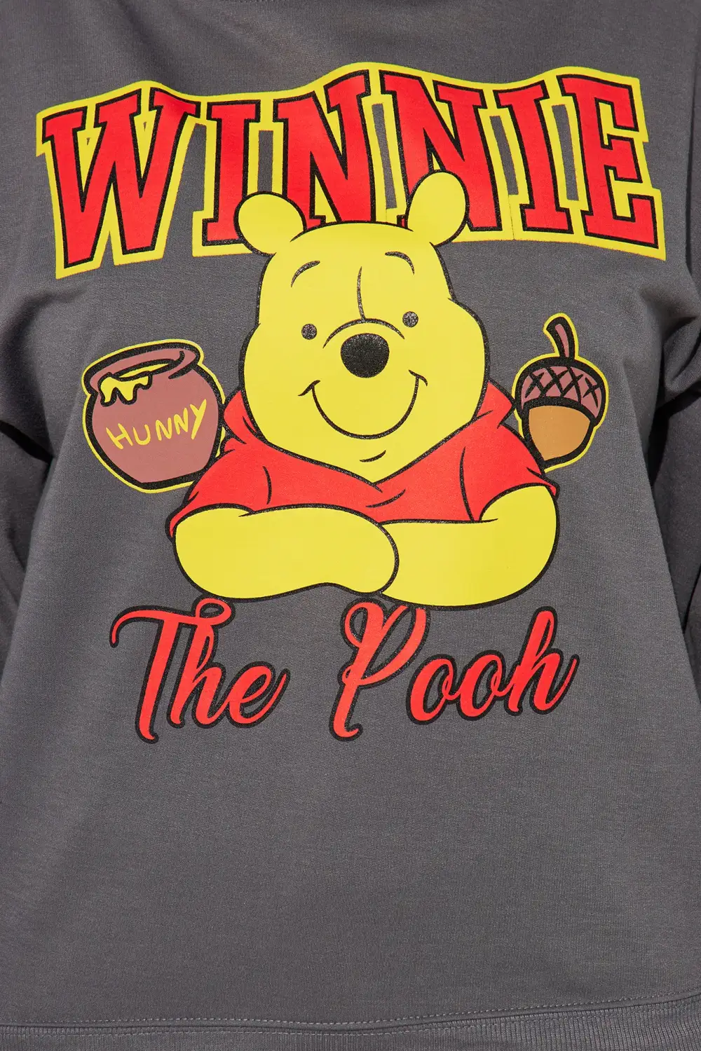 Winnie The Pooh Crew Neck Sweatshirt - Charcoal