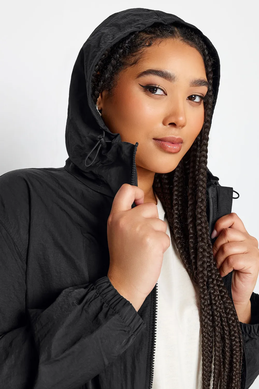 YOURS Curve Black Lightweight Longline Parka Jacket