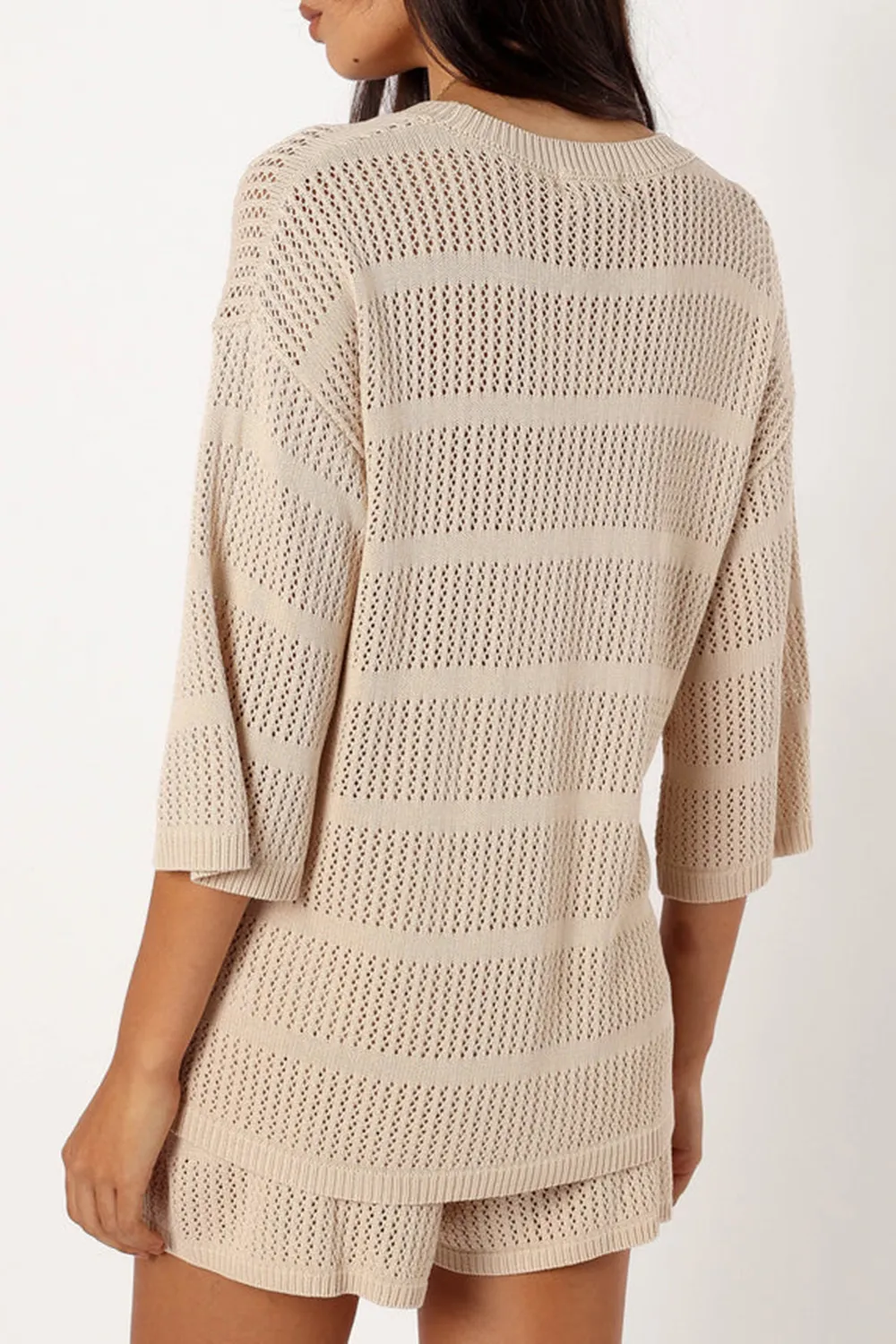 SAND LONG MESH TOP