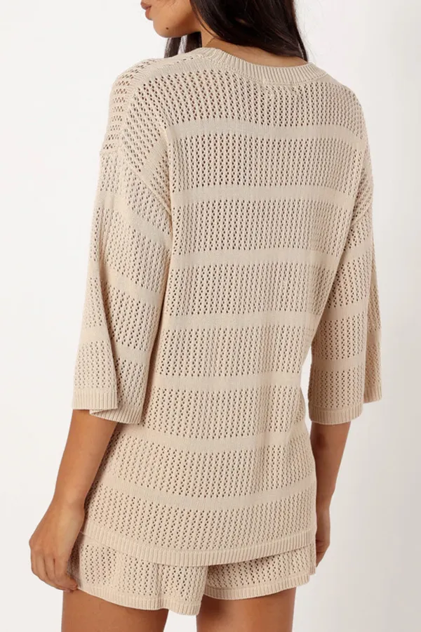 SAND LONG MESH TOP