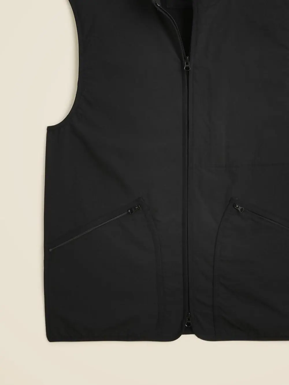 Black Zip Front Nylon Vest