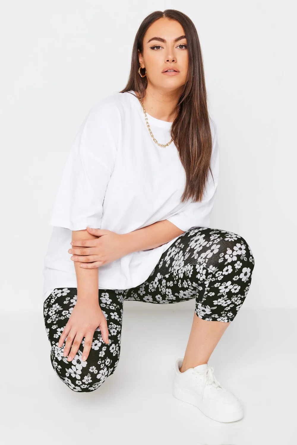 YOURS Curve 2 PACK Black Aztec Print Cropped Leggings