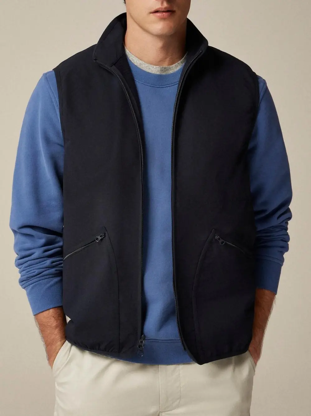 Black Zip Up Lightweight Vest