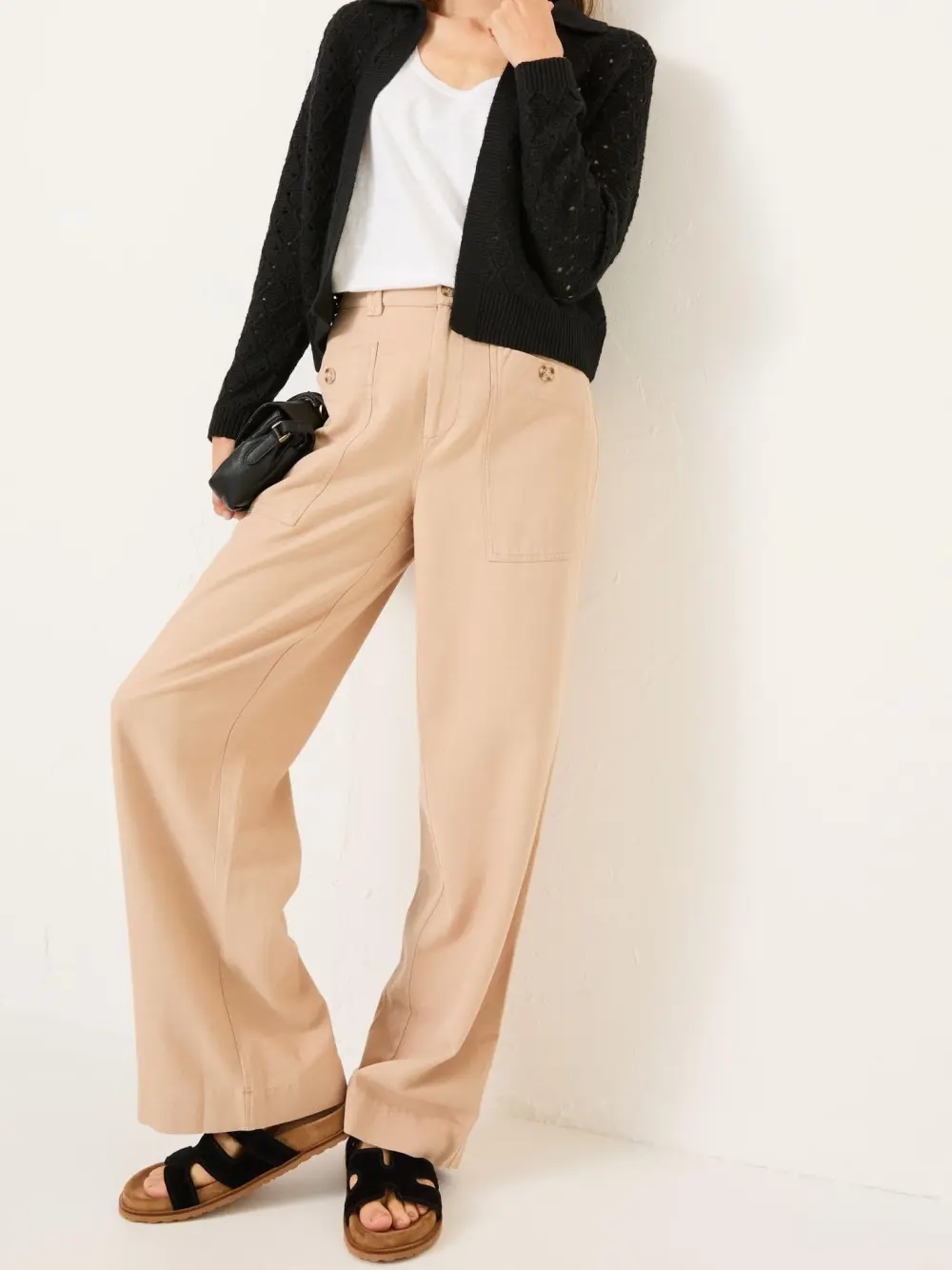 Lilah Black Pointelle Knitted Cardigan