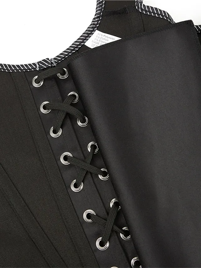 Corset Women's Corset Tops Party & Evening Club Black Blue Sexy Overbust Corset Hook & Eye Lace Up Retro Tummy Control Push Up Flower Fall Winter