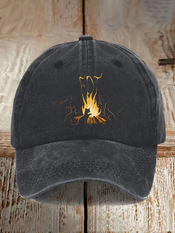 Unisex Distressed Washed Cotton Cat FDT Hat