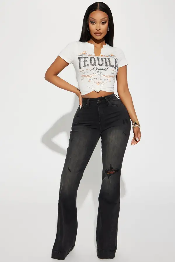 Shots Of Tequila Baby Tee - Ivory