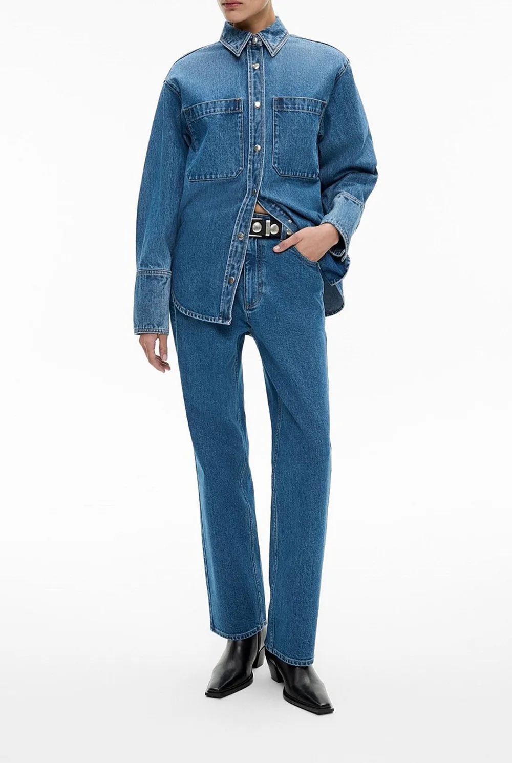 Light-Washed Straight-Leg Denim Jeans