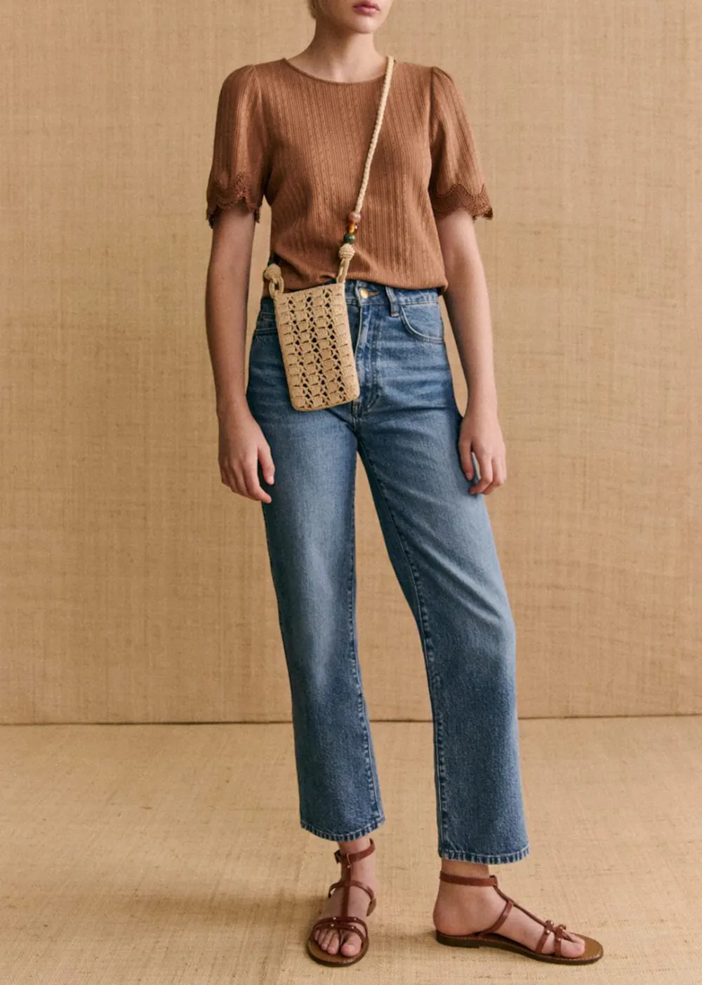 Organic Cotton Lace Trim Short Sleeve T-Shirt