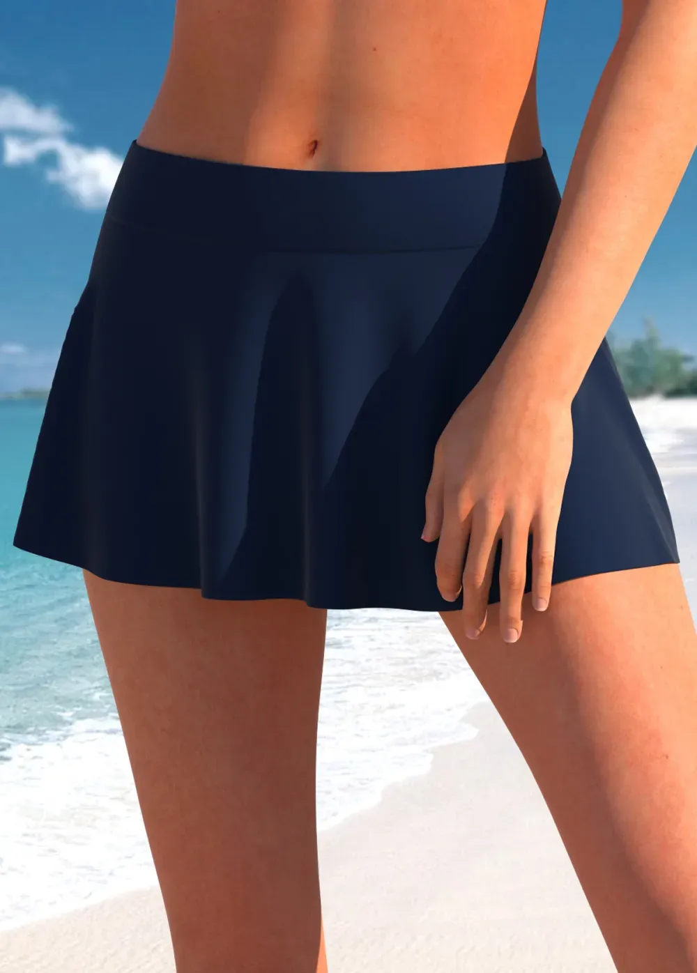 Circular Ring African Tribal Print Navy Tankini Top