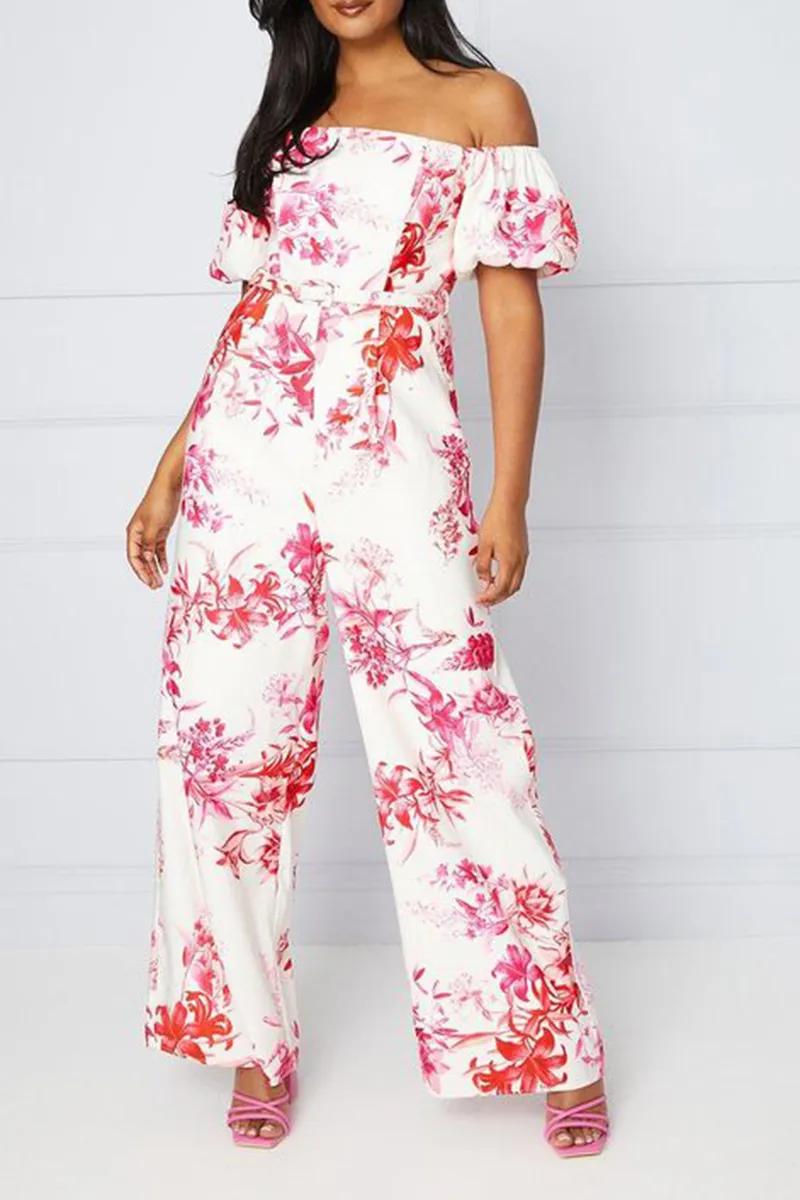 Casual Style Tropical Floral Jumpsuit