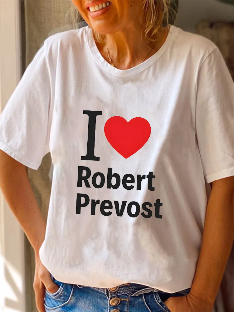 Women'S I Love Robert Prevost Round-Neck Short-Sleeved T-Shirt