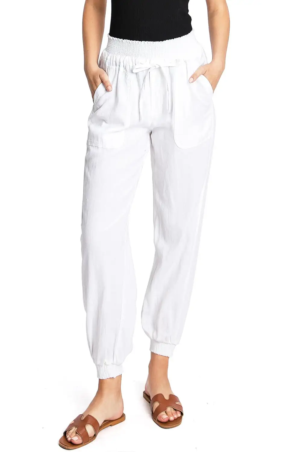 Khaki Elastic - Waist Utility Pants