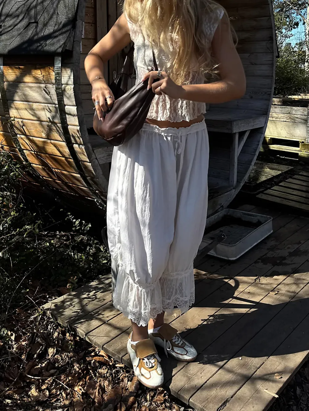 Casual Style Young Bloomer Pants Ivory