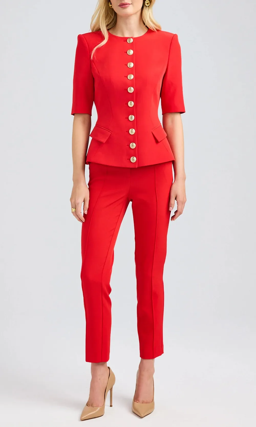 Front Button Half Sleeve Jacket