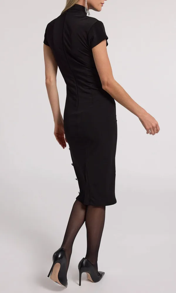 Black Chinese Mid-Length Dress