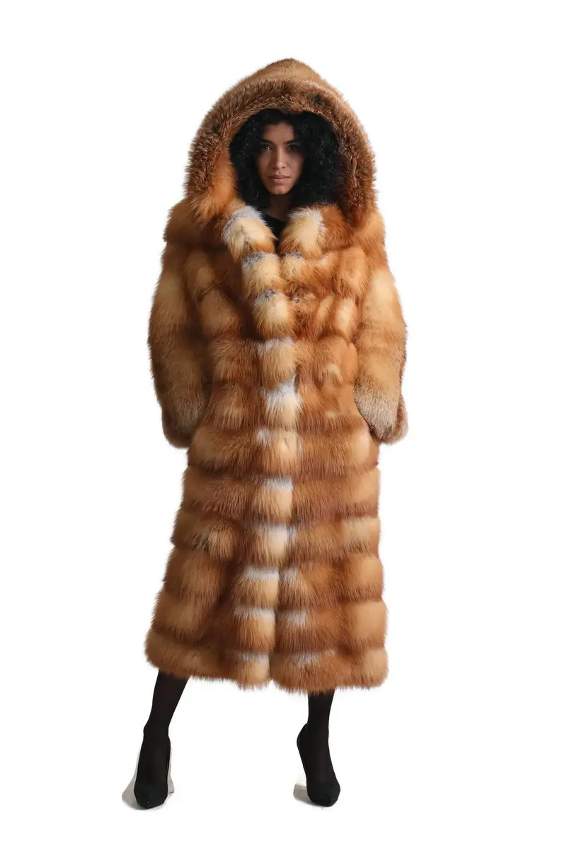 Red Fox Fur Full Length Jacket