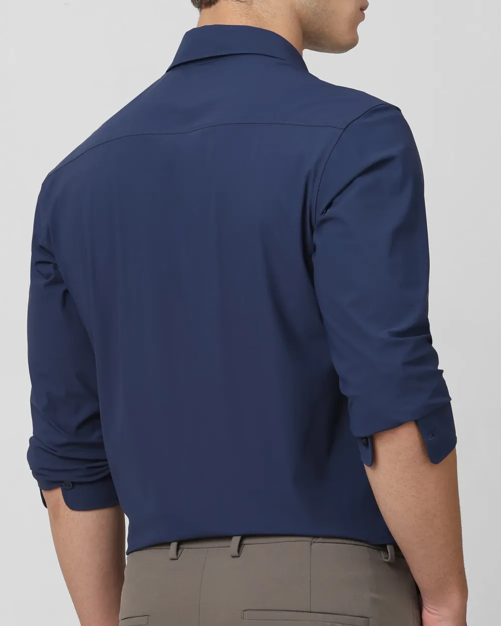 Leisure Soft And Comfortable Slim-Fit Dark Navy Shirt