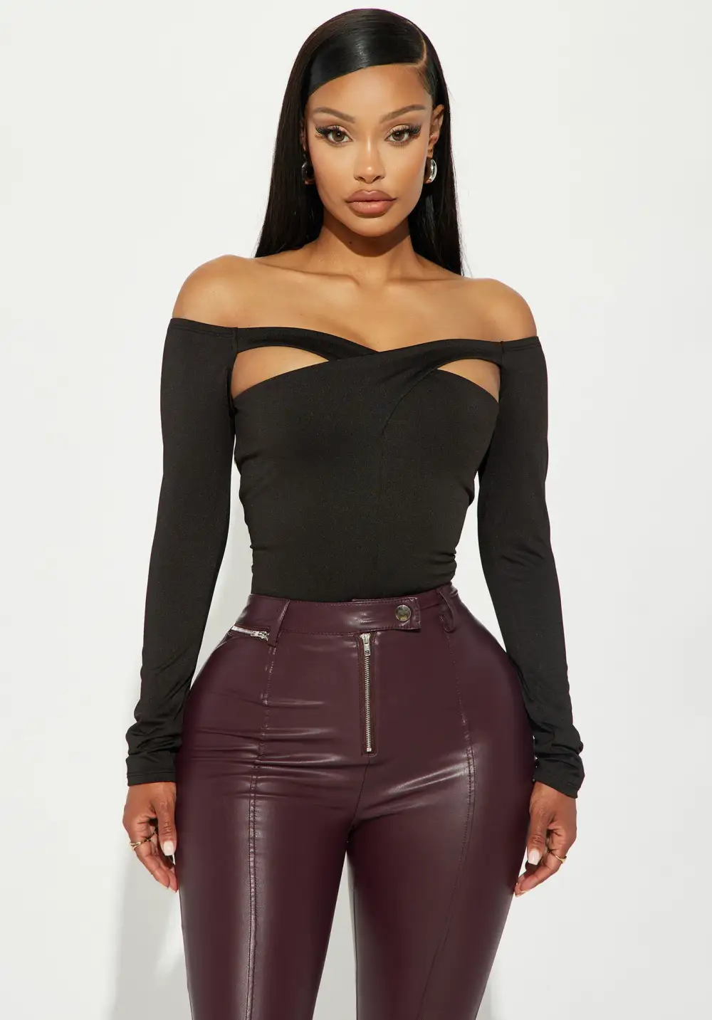 Treat Me Nice Off Shoulder Bodysuit - Black