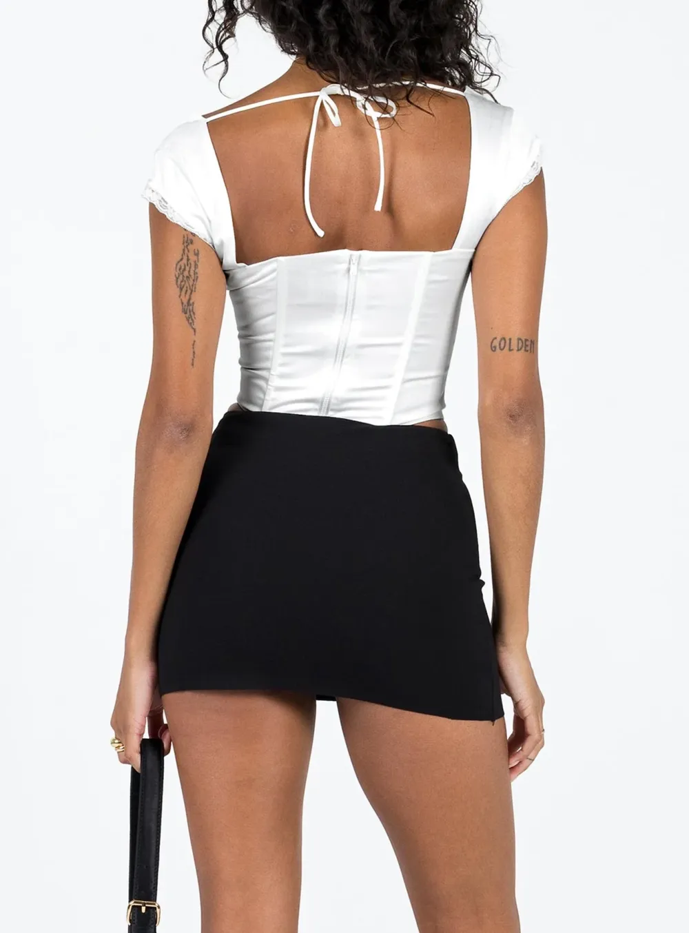 Satin Low Waist Mini Skirt