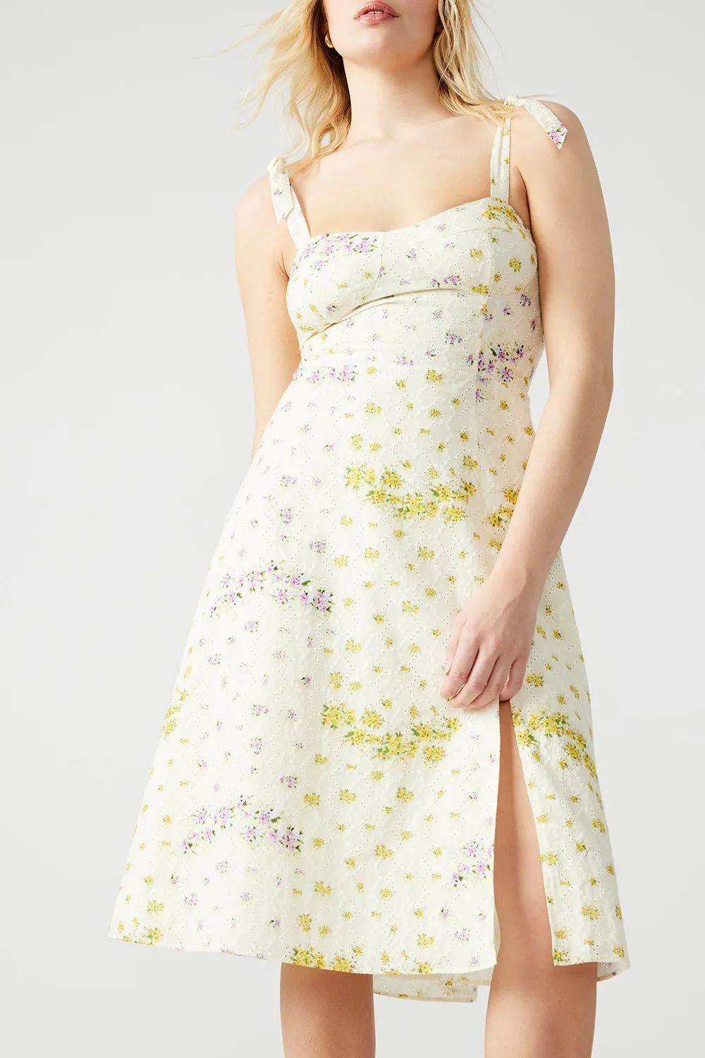 SWEETHEART NECKLINE DRESS WHITE