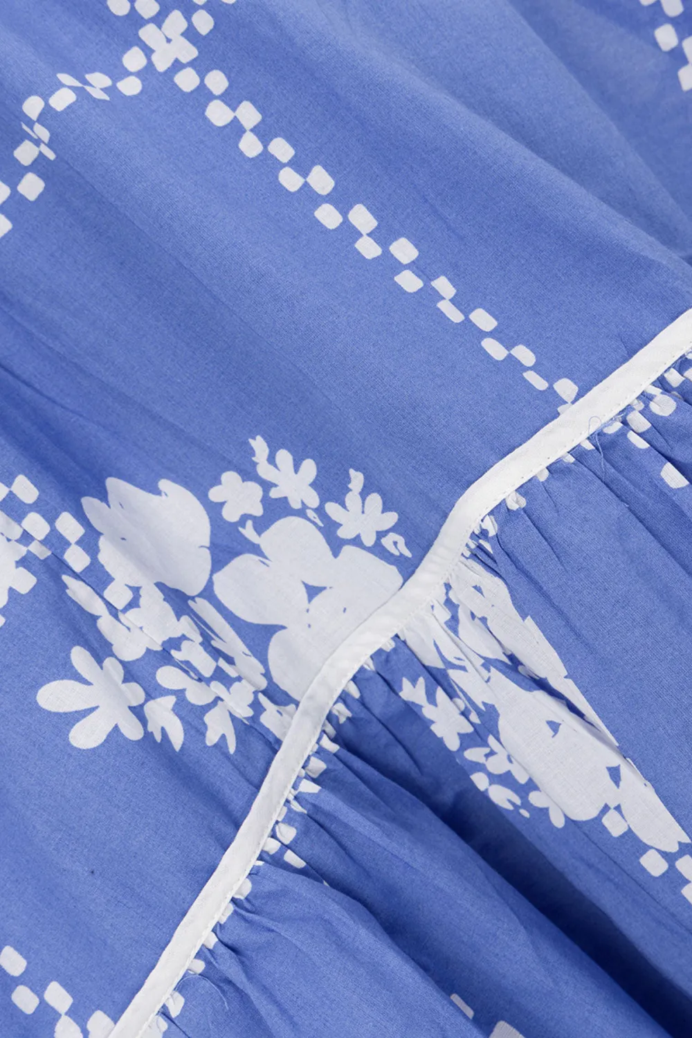 Strapless Tiered Floral Print Maxi Dress