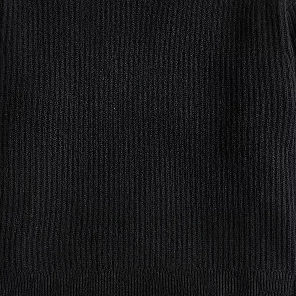 Ribbed Cashmere Cropped Crewneck Sweaters