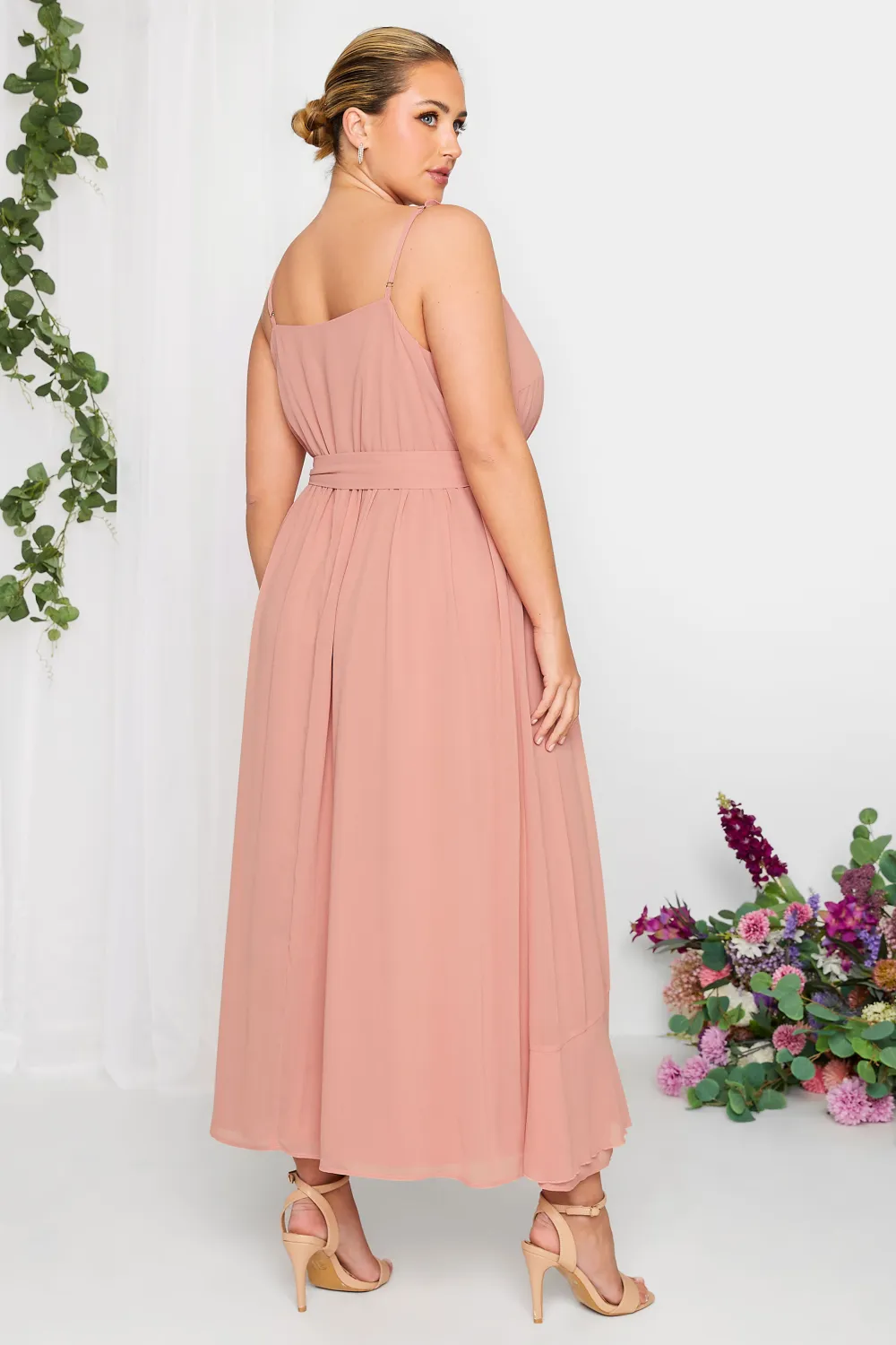 YOURS LONDON Curve Pink Ruffle Wrap Dress