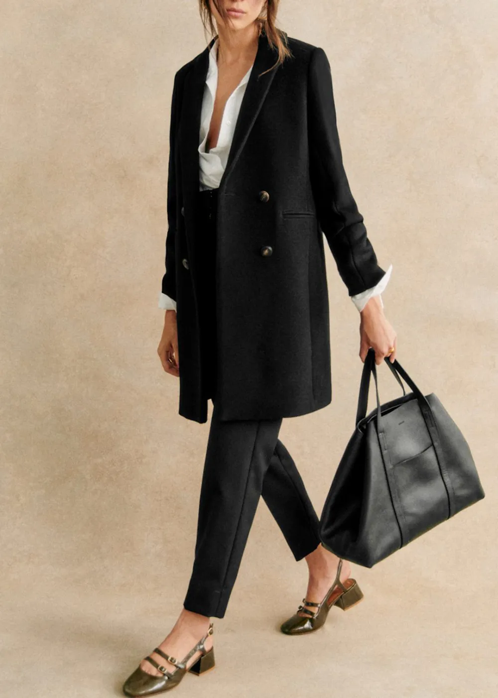 Mid-Length Solid Color Coat