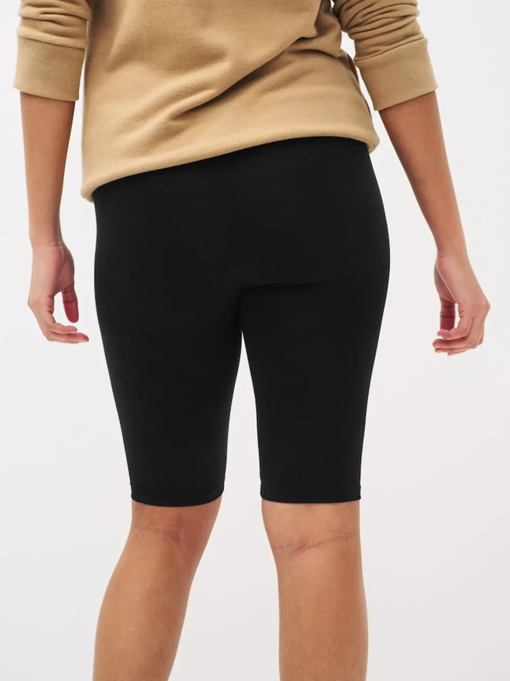 Black Basic Minimalist Form-Fitting Shorts