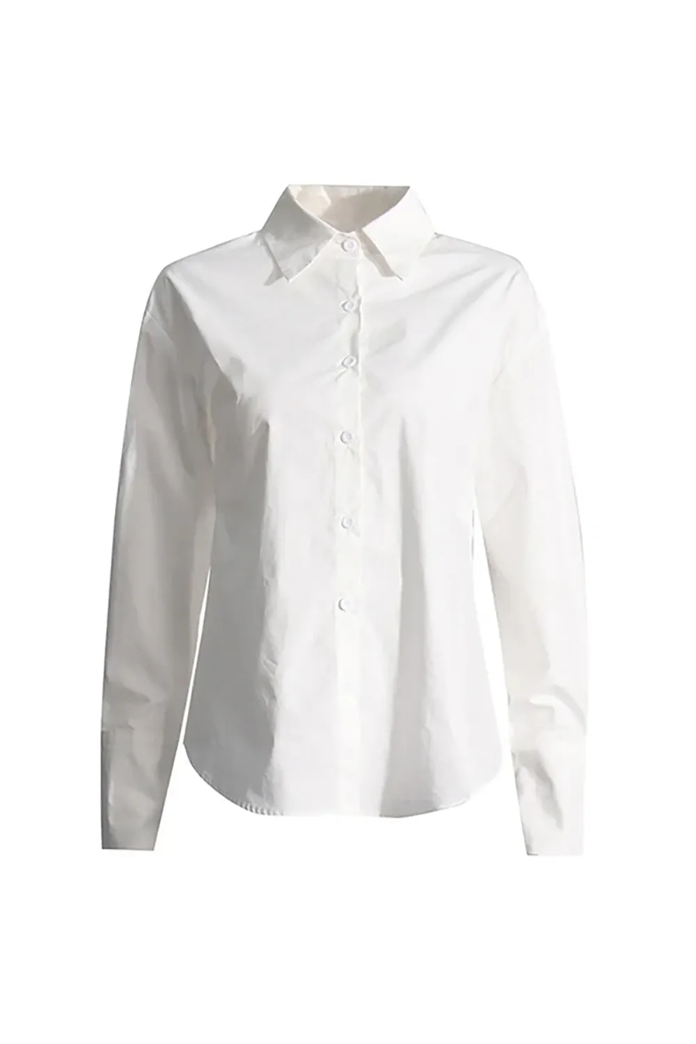 Sexy Bow Tie Trim Cutout Back Long Sleeve Collared Button Down Shirt