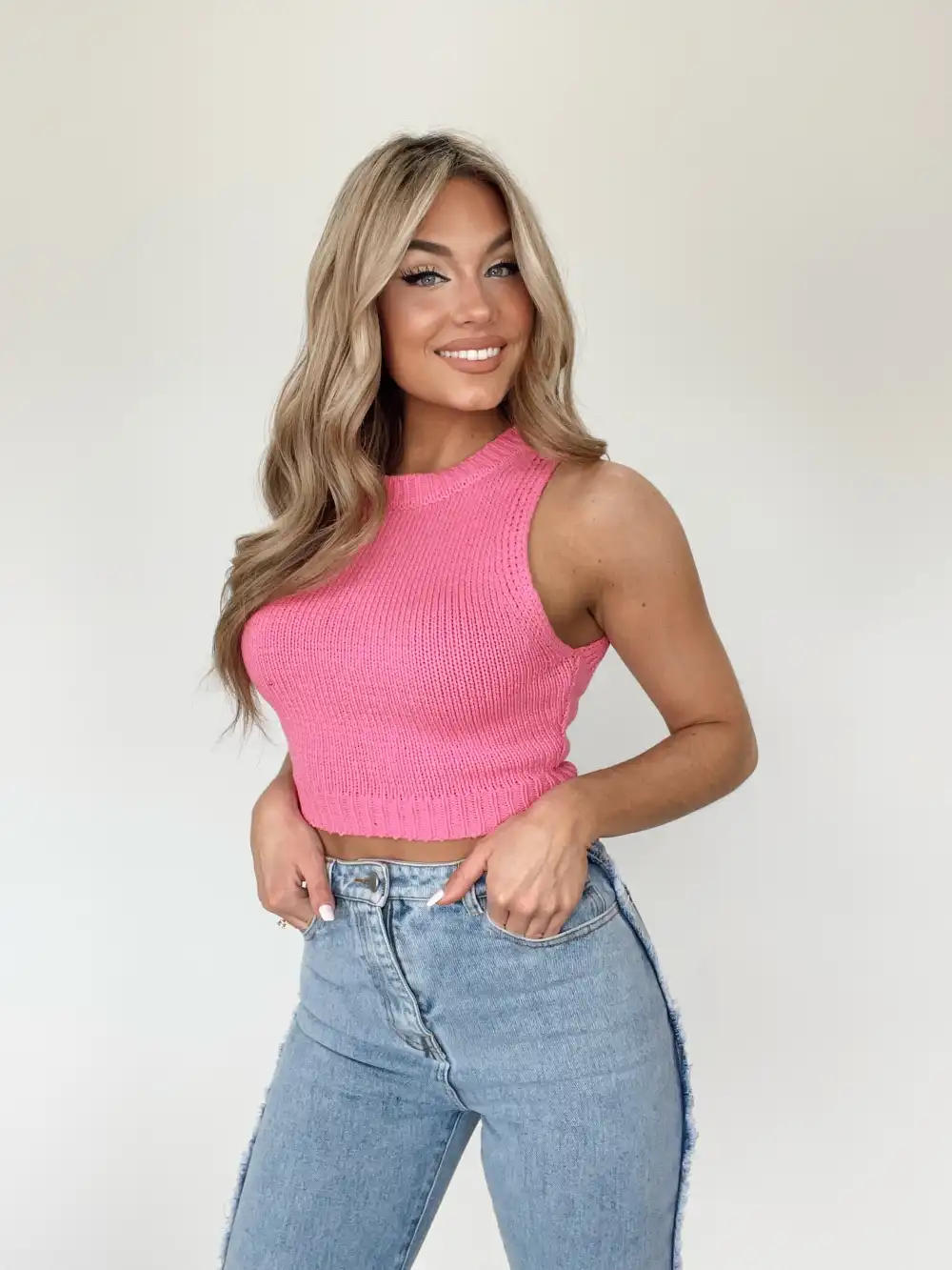 Petal Pink Sweater Tank