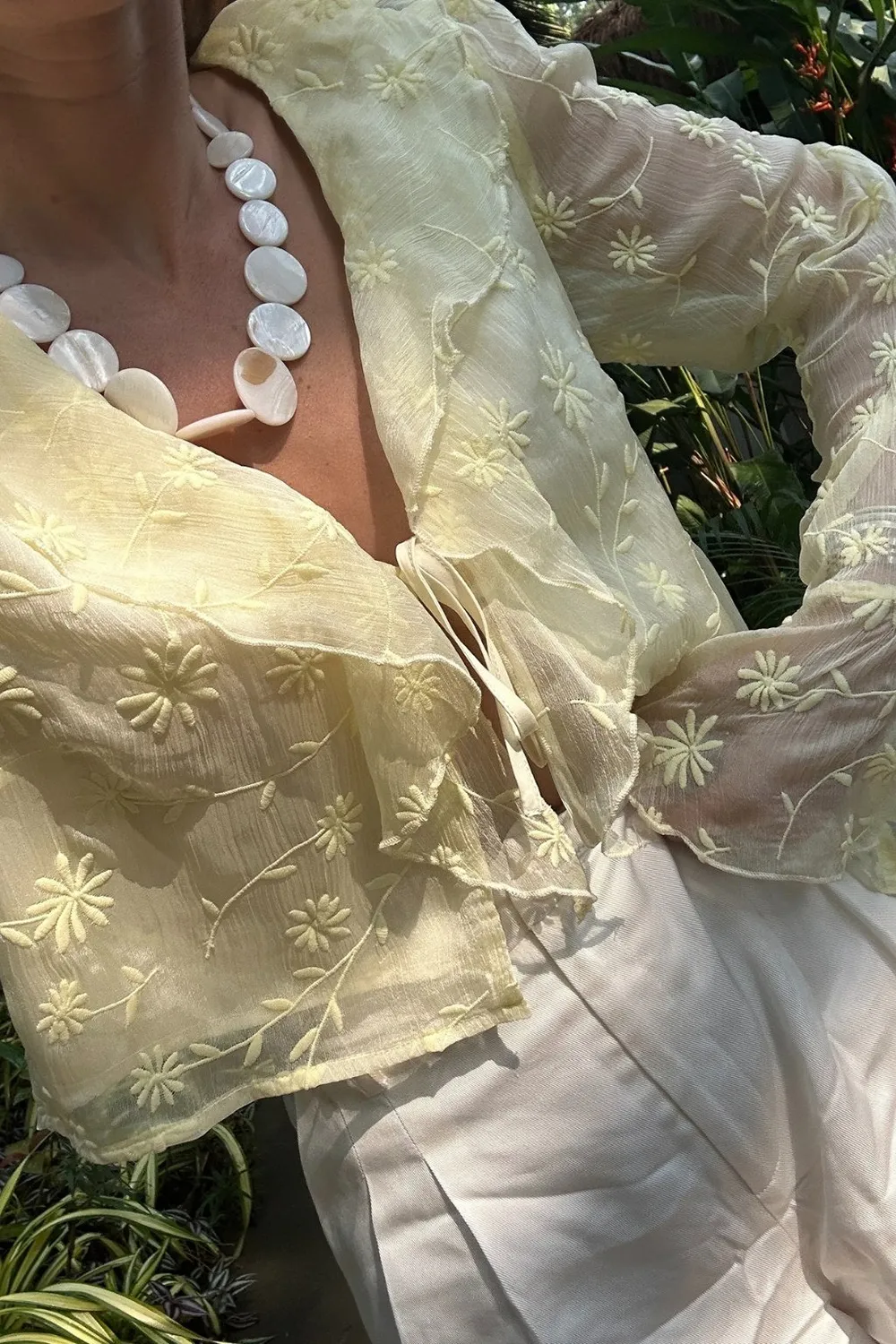 Yellow Ruffle Blouse