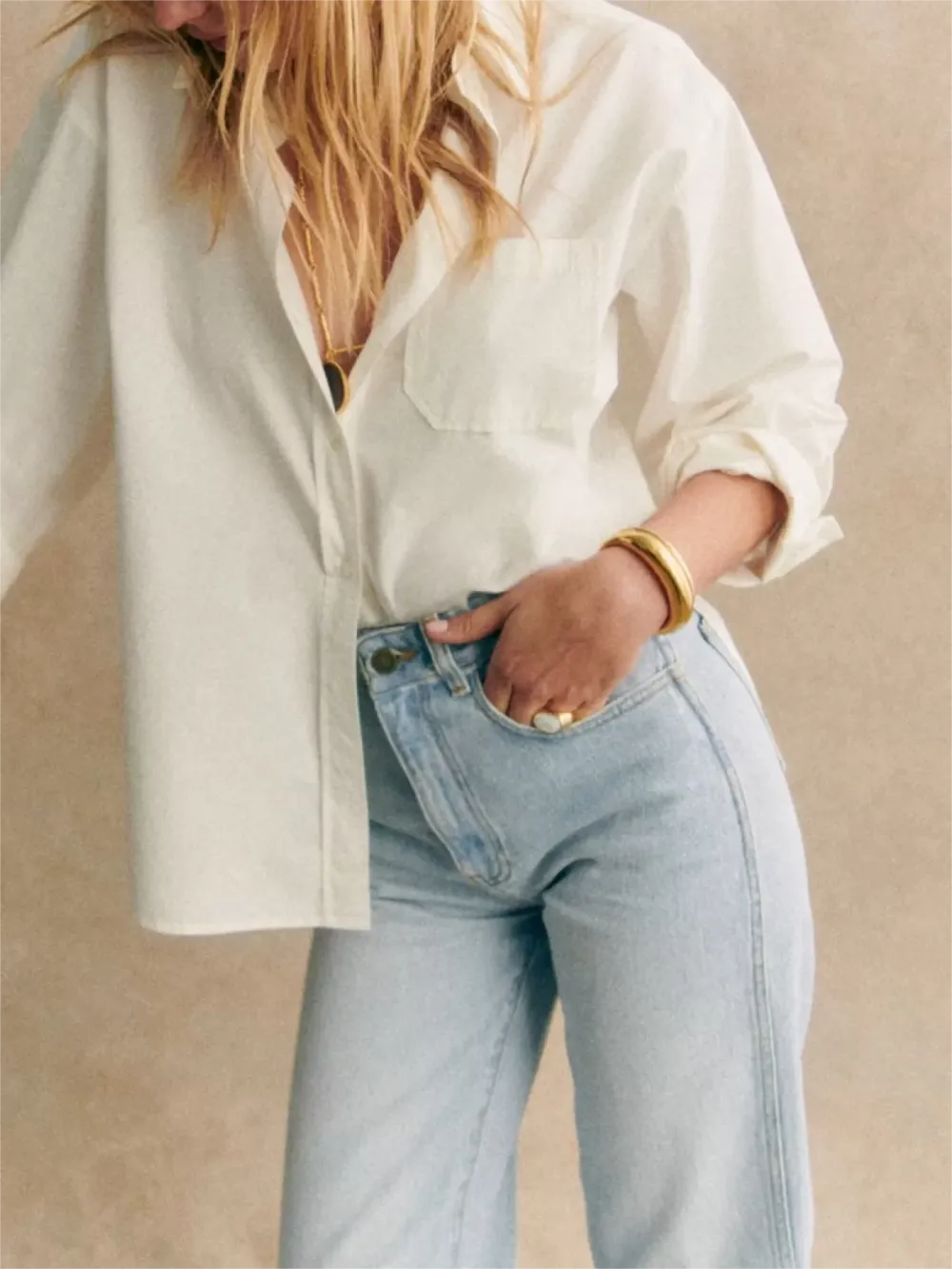 High Waist Denim Trouser