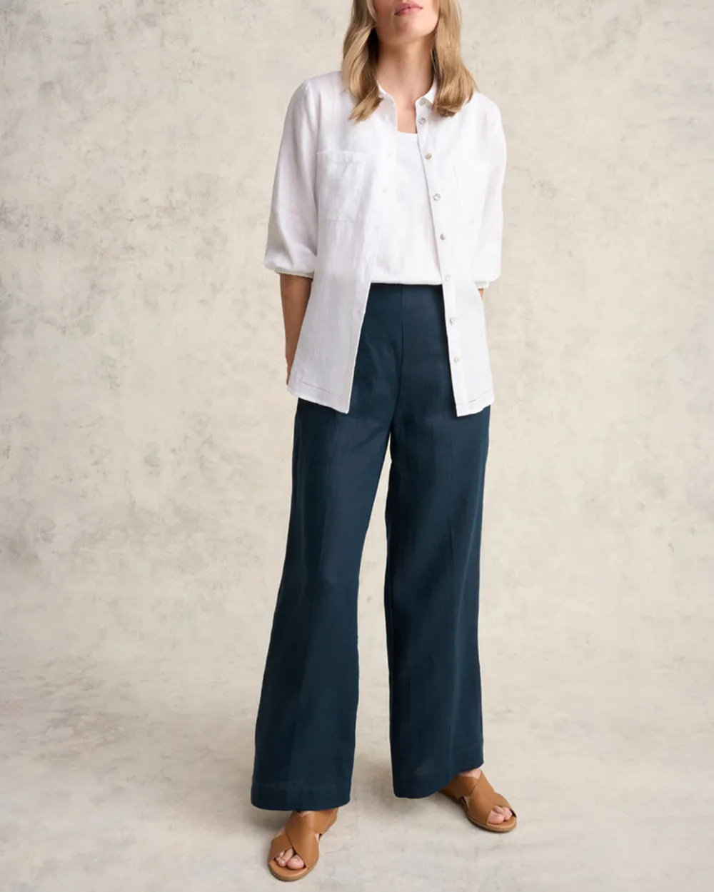 Wide Leg Linen Trousers