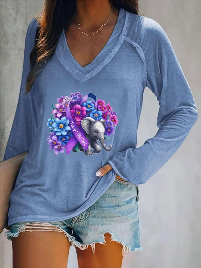 Women'S Forget Me Not V-Neck T-Shirt