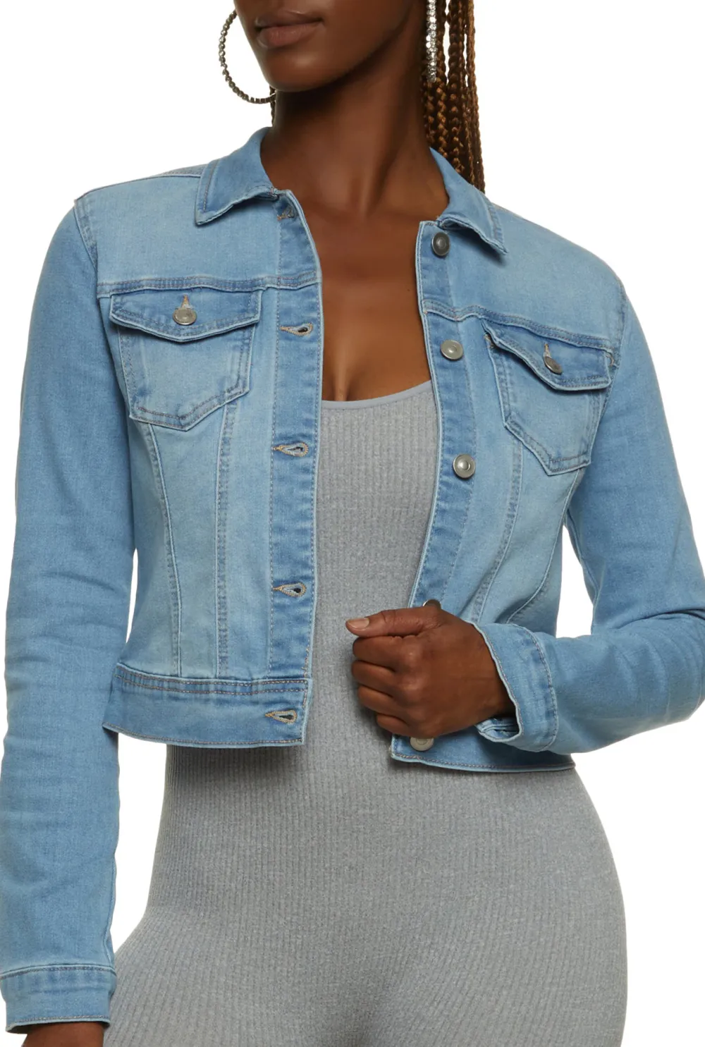 Collar And Crop Top Jacket