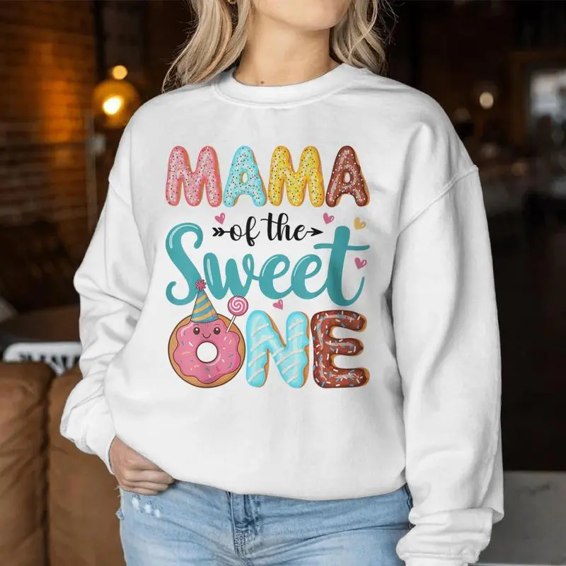 Mama Of The Sweet One 1St Birthday Girl Donut Party Women Sweatshirt