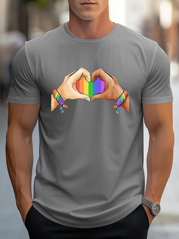 Gay Pride Clothing LGBT Rainbow Flag T Shirt Tee Heart Unity