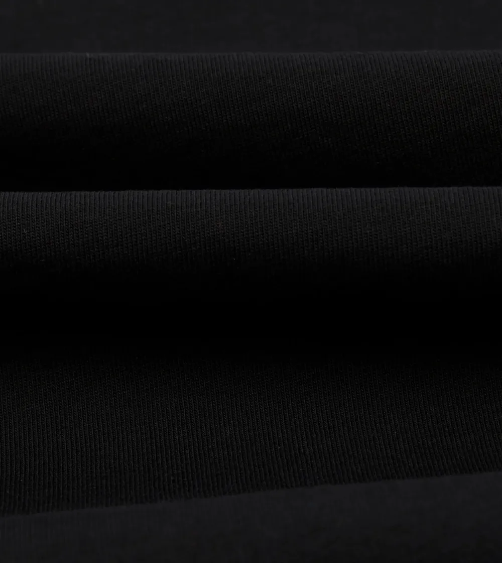 Casual Style Black Cotton Crew Neck Hiking T-Shirt