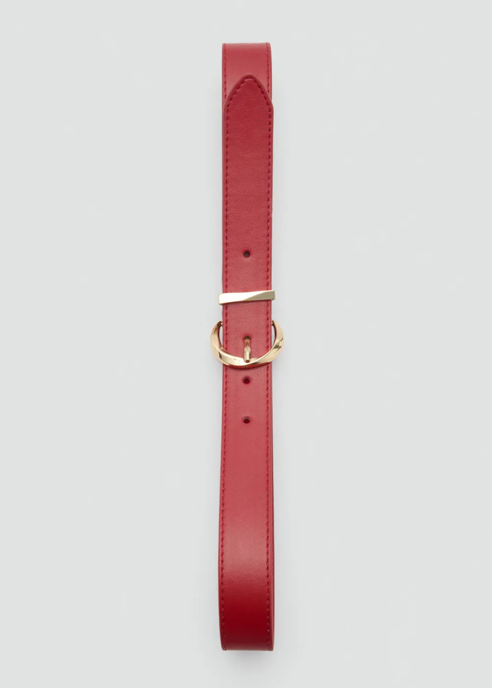 Classic Oval Buckle Leather Belt