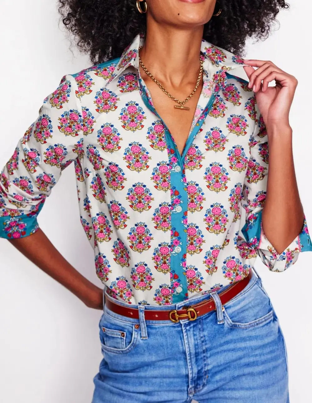 Retro Prints Cotton Shirt