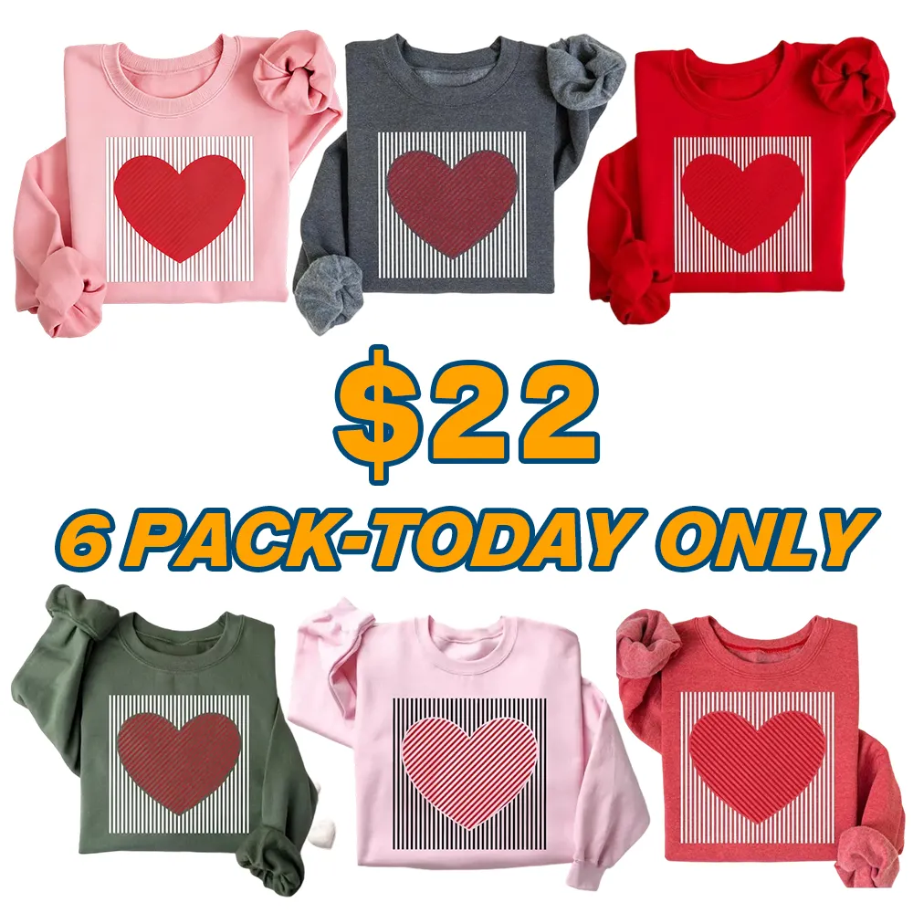 ❤️ Valentine's Day Retro Heart Graphic Sweatshirt | Cute Casual Pullover Top