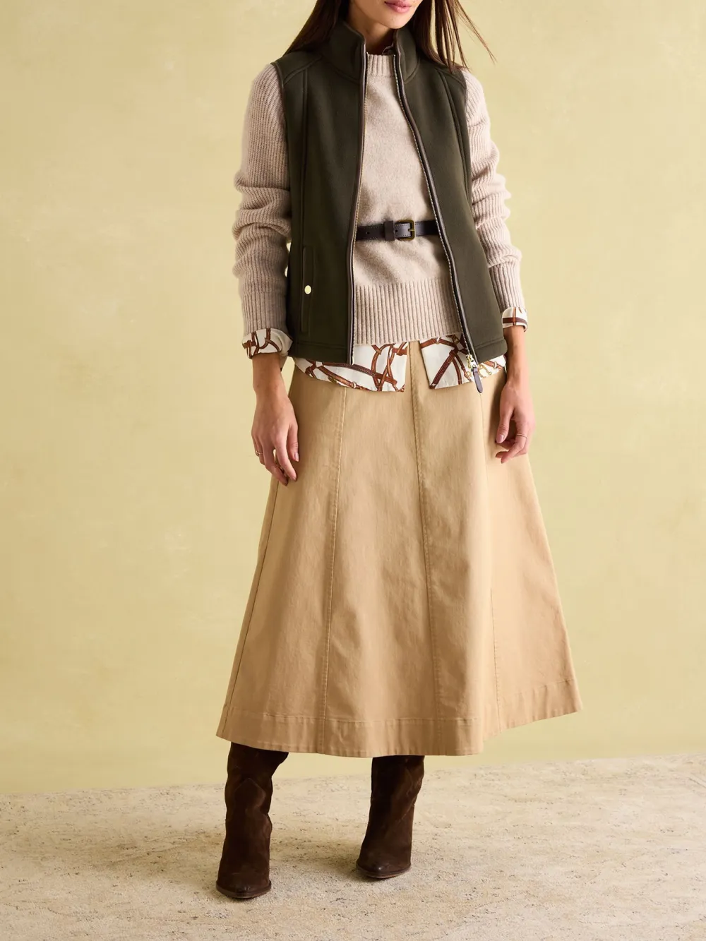 Slight Stretch Green Fleece Gilet