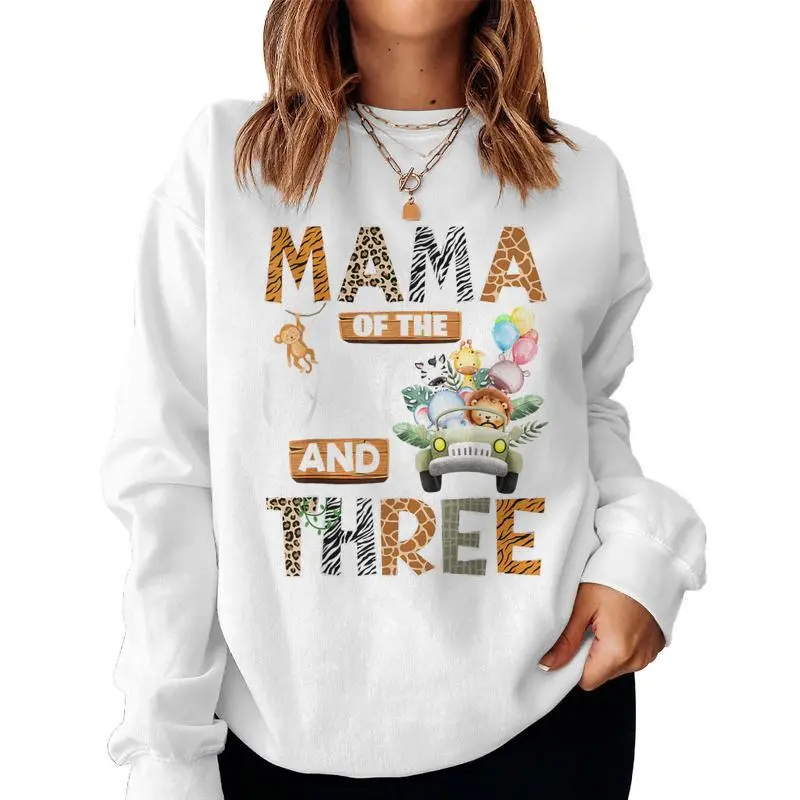 Mama Of The Wild And Three 3Rd Birthday Boy Safari Truck Women Sweatshirt