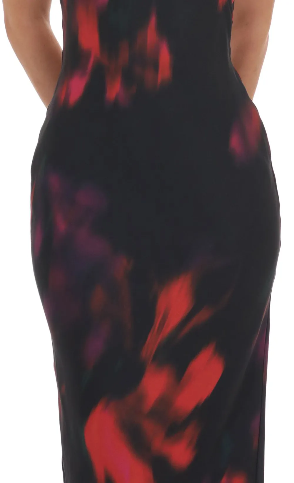 Swirl Lace Bust Maxi Dress in Multicolor Print