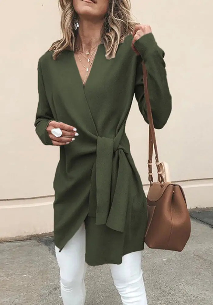 Loose solid Cardigan